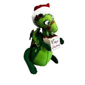 Hard To Find Analee Vintage Green Christmas Dragon Gift Figure Decor Soft Rare